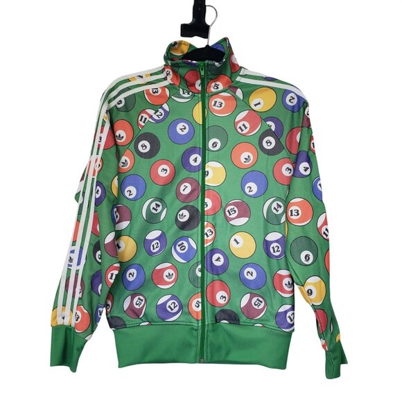 Rare Jeremy Scott x Adidas Green Billiards Track Jacket Pool Balls 2012 - Picture 2 of 15